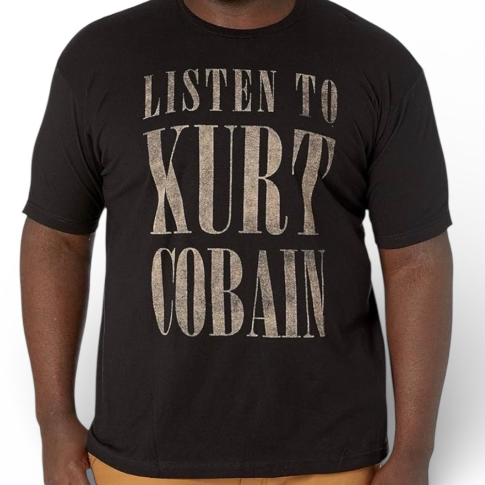 NWT Kurt Cobain Black Unisex Graphic Band Tee – XL & XXL